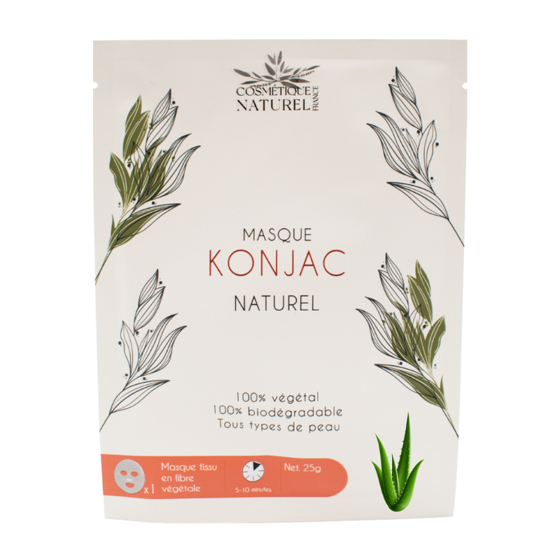 Un masque au konjac 100% naturel à l'extrait d'aloé vera.