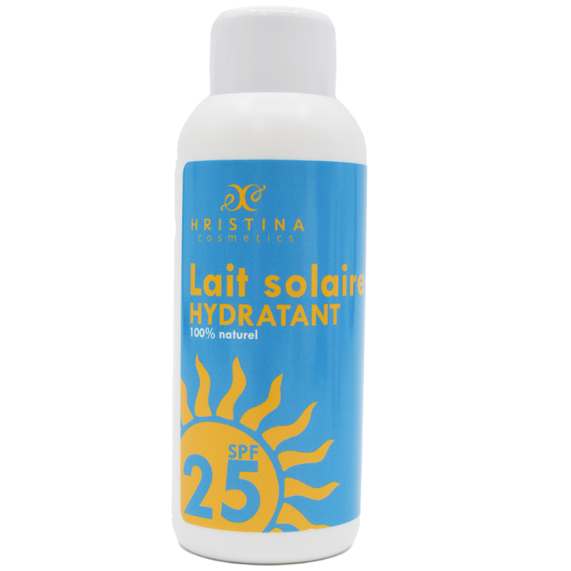 Un lait solaire 100% naturel SPF25. Hydratant et protecteur.