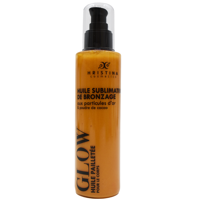 Huile sublimatrice de bronzage - Pailletée - 100% naturelle