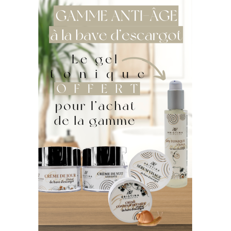 Gamme anti-âge à l'extrait de bave d'ESCARGOT - 5 produits - spéciale routine journalière